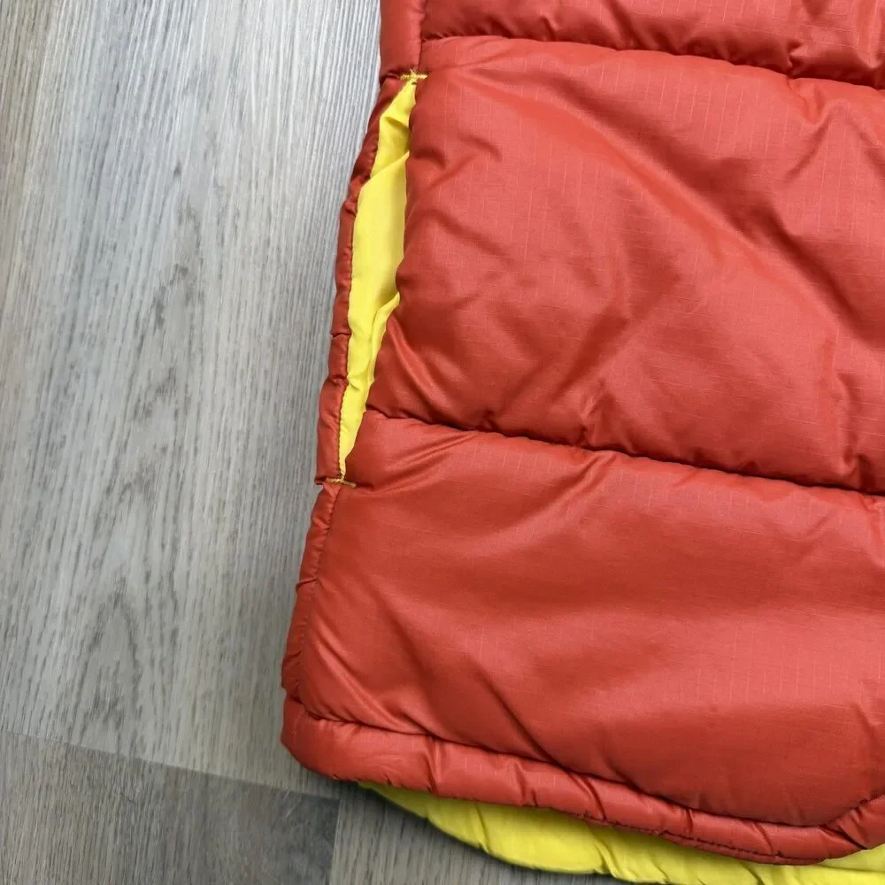 Vintage Gladding Vest Mens XL Orange Nylon Puffer Snap Front Ski 70s Outdoor
